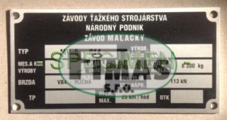 štítek Strojárne Malacky a.s. MV5-014 (008)