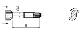 klíč brzdy ADR 10 drážek, vačka SX .:S:.,-Levý- LC= 285 mm,A=42 mm,B=225 mm#