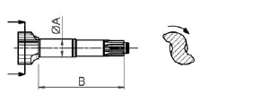 klíč brzdy ADR 10 drážek, vačka DX .:?:.,-Pravý-LC= 315 mm,A=42 mm,B=260 mm#
