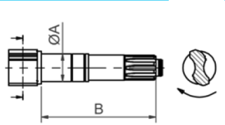klíč brzdy ADR 10 drážek, vačka DX .:?:., -Pravý- LC= 460 mm,A=40 mm,B=400 mm#