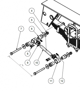 tyč regulační kompletní ADR 416-500 mm